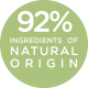 92% ingredients of natural origin